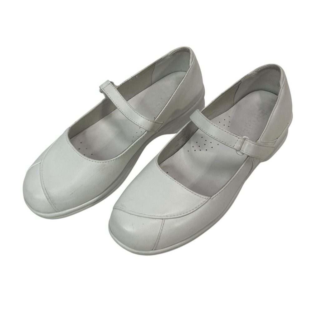 Propet Shoes Womens 7.5 M Mary Janes‎ White Hook & Loop Comfort W2019